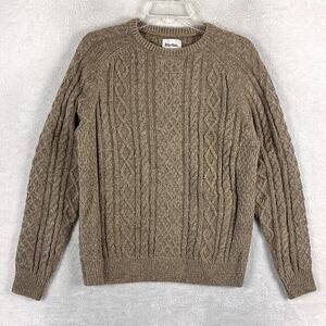 Rhythm Sweater Mens S Brown Cable Knit Wool Mohair Fisherman Chunky Huckberry